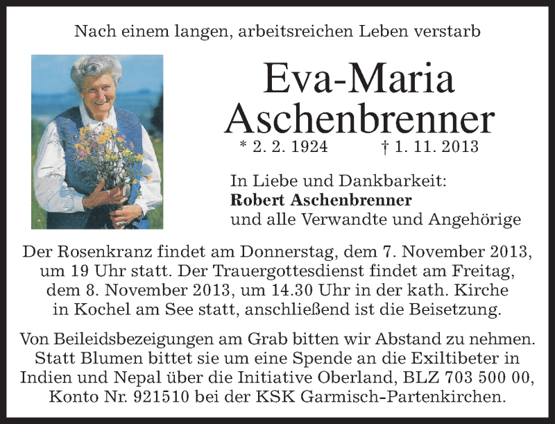 Eva Aschenbrenner Todesursache